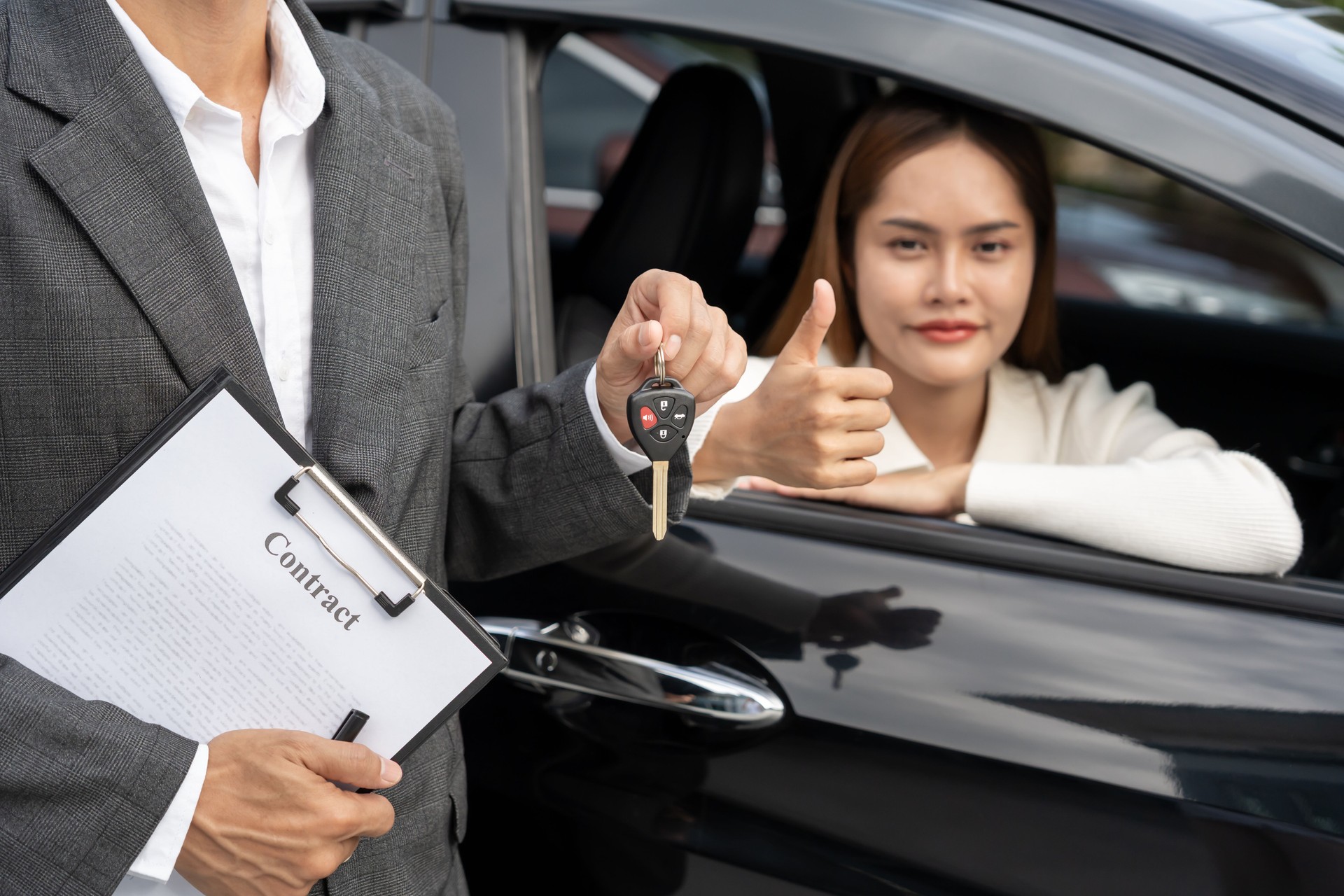 lease, rental car, sell, buy. Very smile and happy for new owner.  Sales, loan credit financial, rent vehicle, insurance,  renting, Seller, dealer, installment, car care business